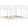 Image de vidaXL Lit superposé triple blanc 200x200/80x200 cm pin massif