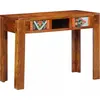 Image de Bureau à tiroirs vidaXL avec espace de rangement, marron, 100 x 50 x 75 cm