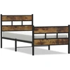 Image de vidaXL Lit métallique sans matelas chêne fumé 100x200 cm