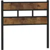 Image de vidaXL Tête de lit de rechange Chêne fumé 107 cm Fer et bois composite