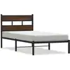 Image de vidaXL Cadre de lit sans matelas avec tête de lit en chêne brun 90x200 cm