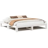 Image de vidaXL Lit en bois massif sans matelas Blanc 200x200 cm pin