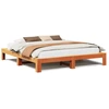Image de vidaXL Lit en bois massif sans matelas pin brun cireux 200x200
