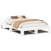 Image de vidaXL Lit en bois massif sans matelas Blanc 120x200 cm pin