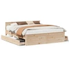 Image de vidaXL Lit en bois massif sans matelas avec tête de lit 200x200 cm