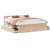 Image de vidaXL Lit en bois massif sans matelas avec tête de lit 180x200 cm