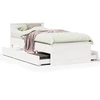 Image de vidaXL Lit en bois massif sans matelas avec tête de lit 90x200 cm blanc