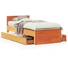Image de vidaXL Lit en bois massif sans matelas avec tête de lit 90x200 cm brun cireux