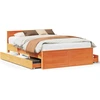 Image de vidaXL Lit en bois massif sans matelas avec tête de lit brun 140x190 cm