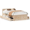 Image de vidaXL Lit en bois massif sans matelas avec tête de lit 135x190 cm pin