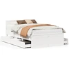 Image de vidaXL Lit en bois massif sans matelas avec tête de lit blanc 135x190cm pin