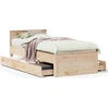 Image de vidaXL Lit en bois massif sans matelas avec tête de lit 75x190 cm
