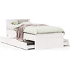 Image de vidaXL Lit en bois massif sans matelas avec tête de lit blanc 75x190 cm
