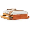 Image de vidaXL Lit en bois massif sans matelas avec tiroirs brun 150x200 cm