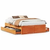 Image de vidaXL Lit en bois massif sans matelas avec tiroirs Marron 140x190 cm