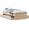 Image de vidaXL Lit en bois massif sans matelas avec tiroirs 75x190 cm