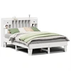 Image de vidaXL Lit en bois massif sans matelas Blanc 140x190 cm pin