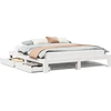 Image de vidaXL Lit en bois massif sans matelas Blanc 180x200 cm pin