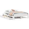 Image de vidaXL Lit en bois massif sans matelas Blanc 140x190 cm pin