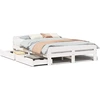 Image de vidaXL Lit en bois massif sans matelas Blanc 140x190 cm pin