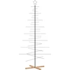 Image de vidaXL Sapin de Noël en métal à décorer Support en bois noir 210 cm