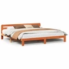 Image de vidaXL Lit en bois massif, sans matelas, en pin brun cireux 180x200