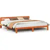 Image de vidaXL Lit en bois massif sans matelas pin brun cireux 200x200