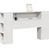 Image de vidaXL Tête de lit avec espace de rangement Blanc 150 cm Pin massif