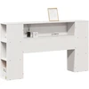 Image de vidaXL Tête de lit avec espace de rangement Blanc 140 cm Pin massif