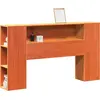 Image de vidaXL Tête de lit avec espace de rangement Marron cire 140 cm Pin massif