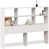 Image de vidaXL Tête de lit avec espace de rangement Blanc 140 cm Pin massif