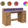Image de vidaXL Bureau LED Artisan-Chêne 140x55x91 Bois composite