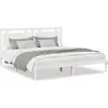 Image de vidaXL Lit en bois massif extra long sans matelas blanc 200x220 cm
