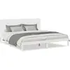 Image de vidaXL Lit en bois massif extra long sans matelas blanc 180x210 cm
