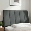 Image de vidaXL Coussin de tête de lit "Hanko" gris foncé 80 cm Tissu