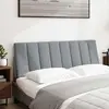 Image de vidaXL Coussin de tête de lit "Hanko" gris clair 140 cm Tissu