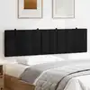 Image de vidaXL Coussin de tête de lit "Hanko" Noir 180 cm Tissu