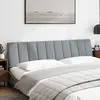 Image de vidaXL Coussin de tête de lit "Hanko" gris clair 200 cm Tissu