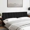 Image de vidaXL Coussin de tête de lit "Hanko" Noir 200 cm Tissu