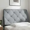 Image de vidaXL Coussin de tête de lit gris clair 90 cm Tissu