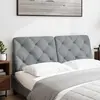Image de vidaXL Coussin de tête de lit gris clair 120 cm Tissu