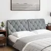 Image de vidaXL Coussin de tête de lit gris clair 160 cm Tissu