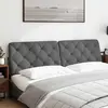 Image de vidaXL Coussin de tête de lit gris foncé 180 cm Tissu