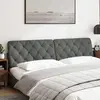 Image de vidaXL Coussin de tête de lit gris foncé 200 cm Tissu