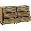 Image de Ensemble de deux meubles de rangement, bois massif de manguier, couleur naturelle, dimensions : 120 x 33 x 75 cm