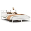 Image de vidaXL Lit en bois massif sans matelas blanc 160x200 pin