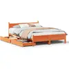 Image de vidaXL Lit en bois massif sans matelas pin brun cireux 150x200 cm