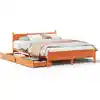 Image de vidaXL Lit en bois massif sans matelas pin brun cireux 140x200 cm