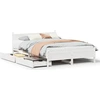 Image de vidaXL Lit en bois massif sans matelas Blanc 135x190 cm pin