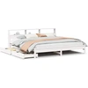 Image de vidaXL Lit en bois massif avec étagère sans matelas blanc 200x200 cm pin